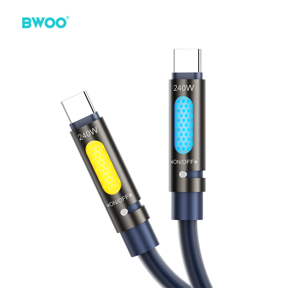 BWOO X325C-C USB-C – USB-C Adat- és Töltőkábel – 240 W PD 3.1 Gyorstöltéssel, RGB Világítással és Aromaterápiás Funkcióval – 6. kép
