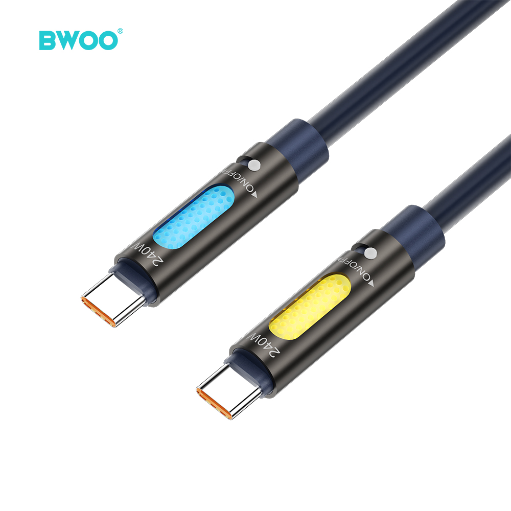 BWOO X325C-C USB-C – USB-C Adat- és Töltőkábel – 240 W PD 3.1 Gyorstöltéssel, RGB Világítással és Aromaterápiás Funkcióval – 4. kép
