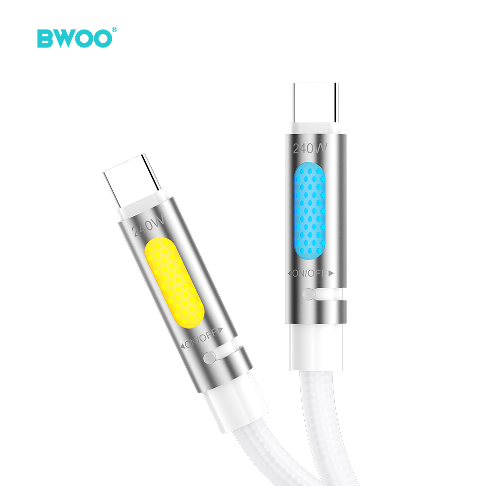 BWOO X325C-C USB-C – USB-C Adat- és Töltőkábel – 240 W PD 3.1 Gyorstöltéssel, RGB Világítással és Aromaterápiás Funkcióval – 5. kép