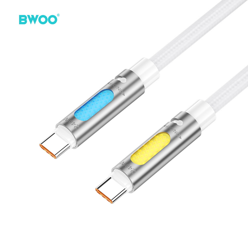 BWOO X325C-C USB-C – USB-C Adat- és Töltőkábel – 240 W PD 3.1 Gyorstöltéssel, RGB Világítással és Aromaterápiás Funkcióval – 3. kép