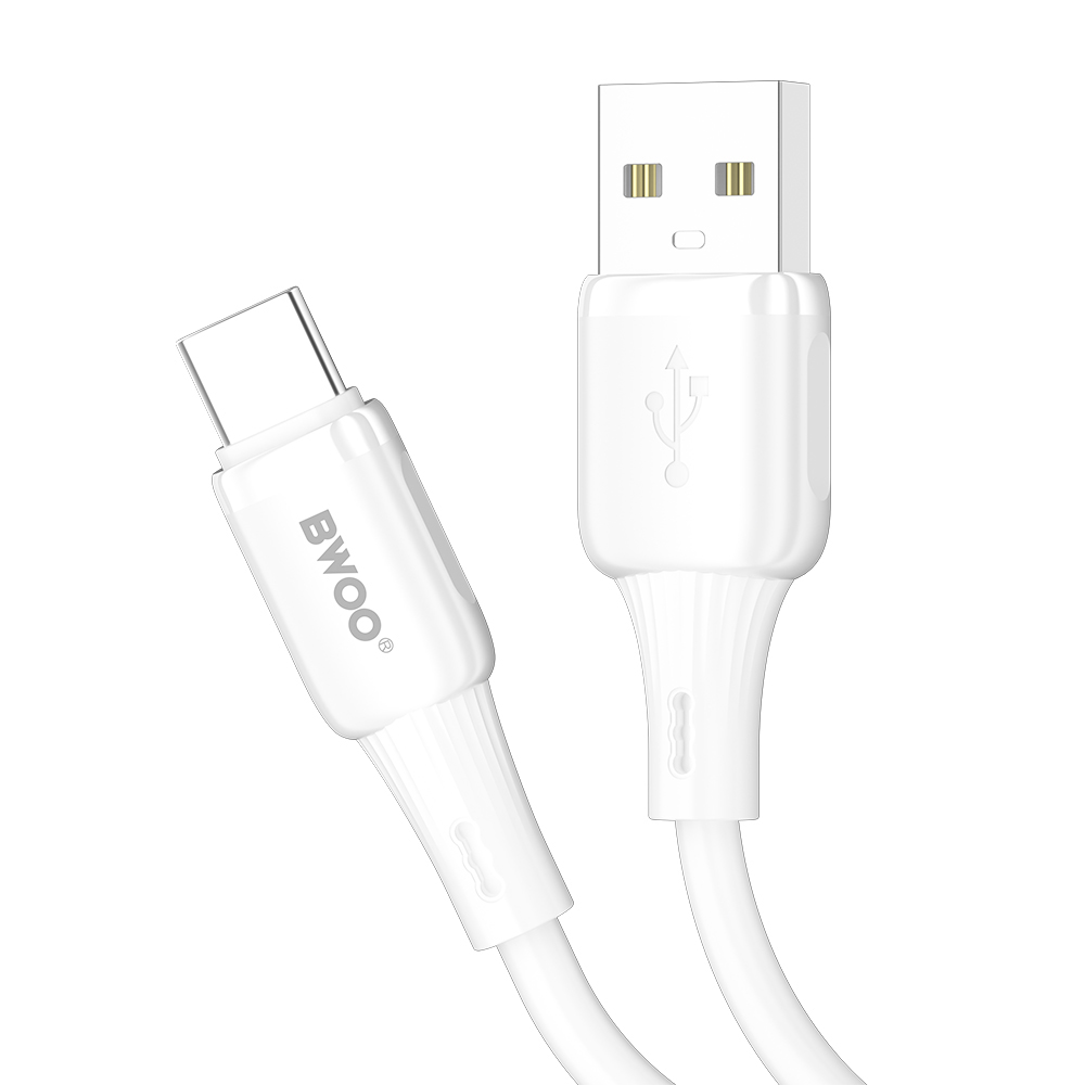 BWOO BO-X329C USB-A – USB-C Gyorstöltő és Adatkábel – 3 A, 480 Mbps, 1 m, Folyékony Szilikon Borítással – 3. kép