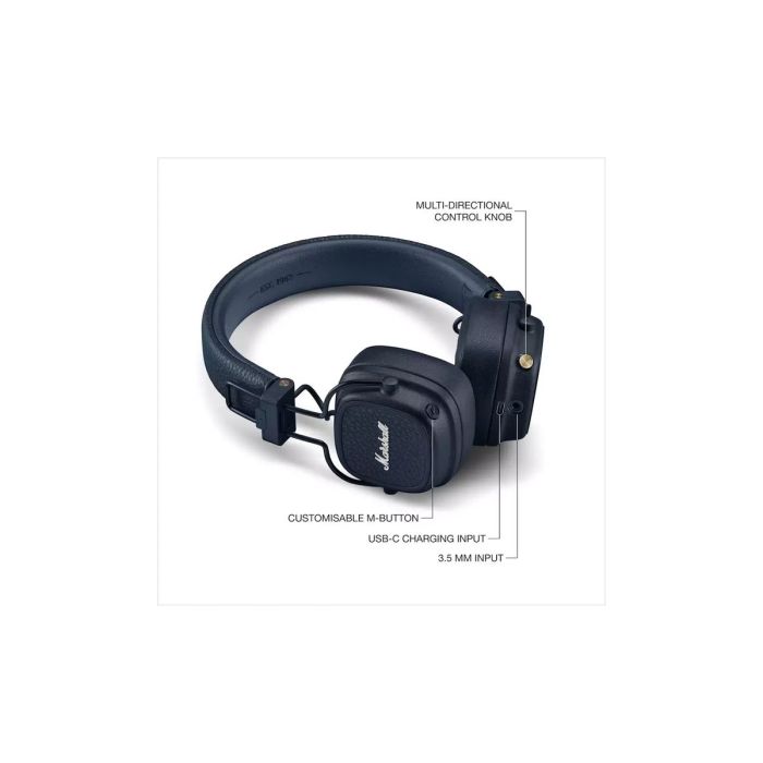 Marshall Major V – Vezeték Nélküli On-Ear Fejhallgató 100+ Órás Üzemidővel és Marshall Signature Sound Hangzással – 4. kép