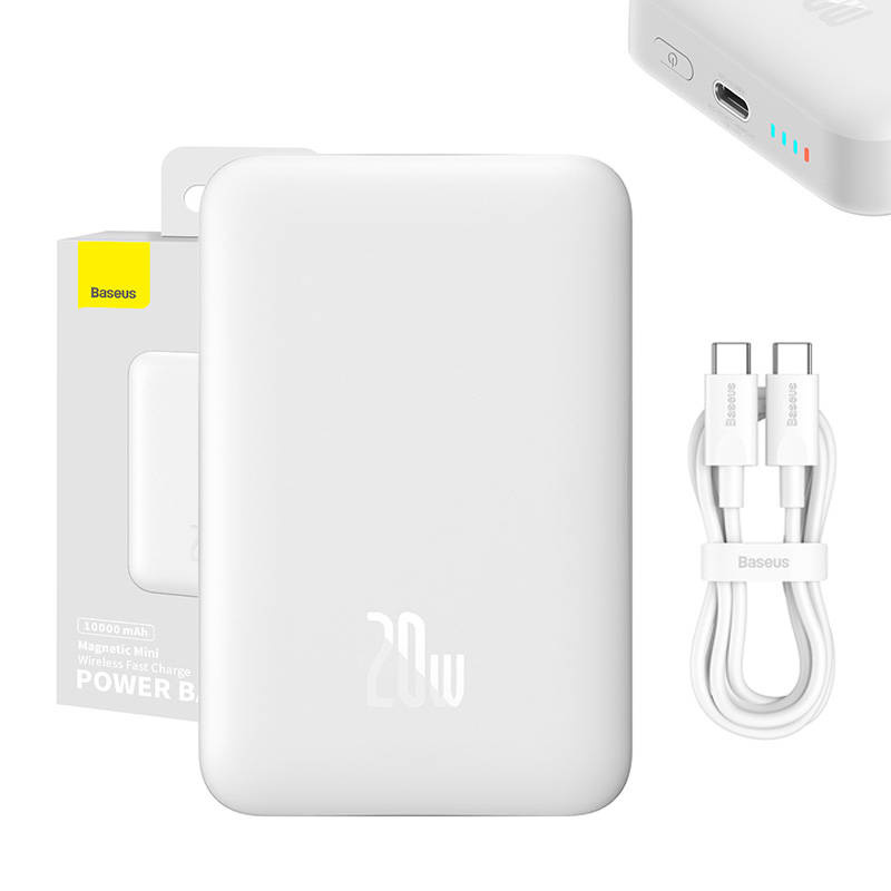 Baseus Magnetic Mini Powerbank 10000mAh, 20W PD, USB-C, MagSafe vezeték nélküli gyorstöltő 