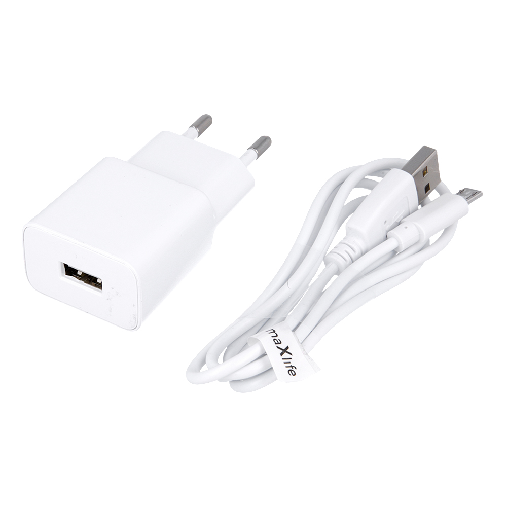 Maxlife MXTC-01 hálózati töltő 1x USB 1A + microUSB kábel
