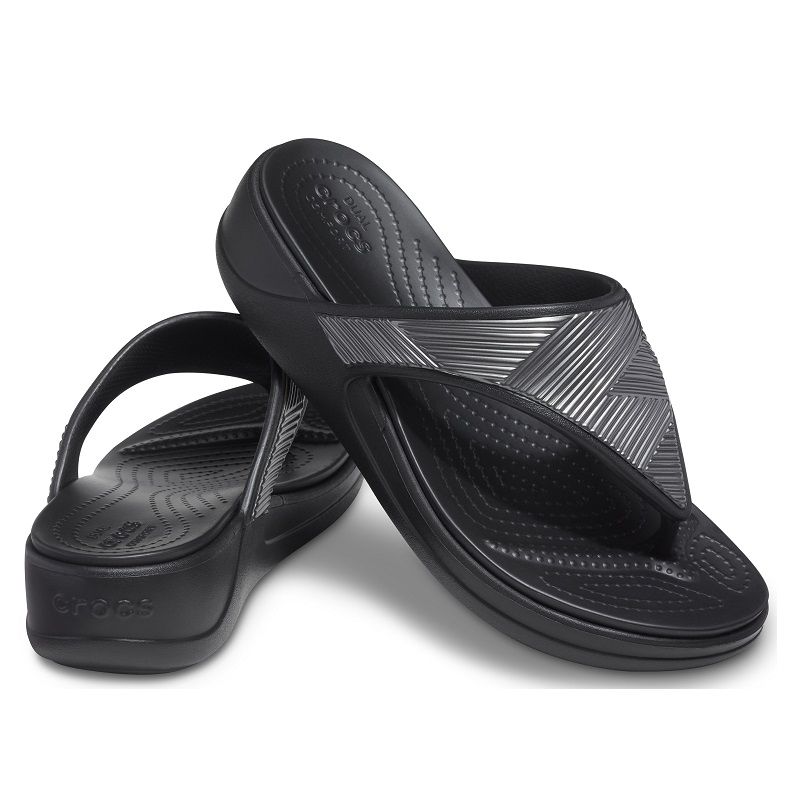 Crocs Papucs Crocs Monterey Metallic Wedge Flip W