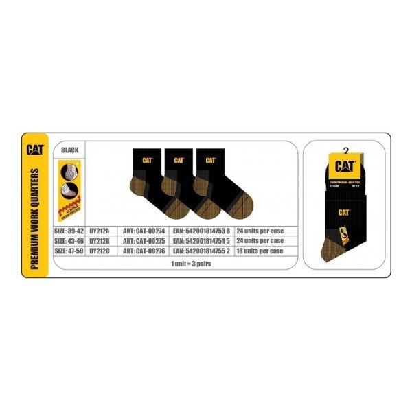 Caterpillar Zokni 3 pár Premium Munkazokni Quarters