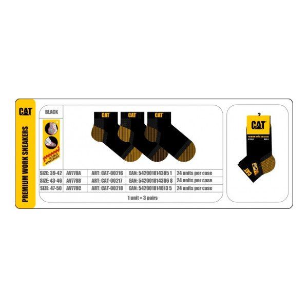 Caterpillar Zokni 3 pár Premium Munka Bokazokni