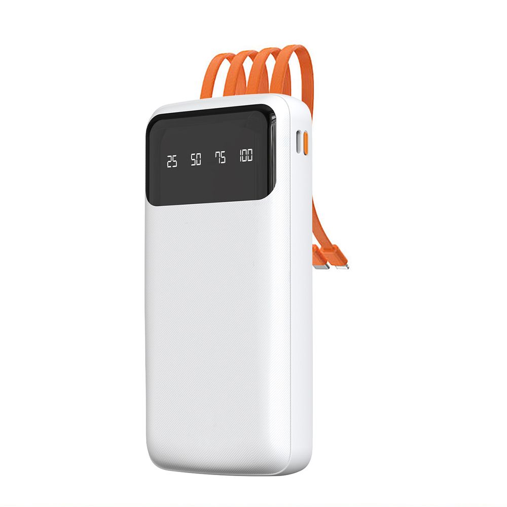 Dudao K6 Pro 10000mAh Powerbank - 15W, Beépített USB-C / Lightning / Micro-USB kábelekkel, Kompakt Külső Akkumulátor