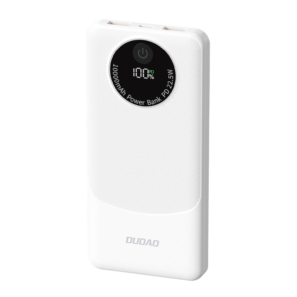 Dudao K12 10000mAh Powerbank - 22.5W Gyorstöltés, USB-C + 2x USB-A, LED kijelző – Kompakt Külső Akkumulátor
