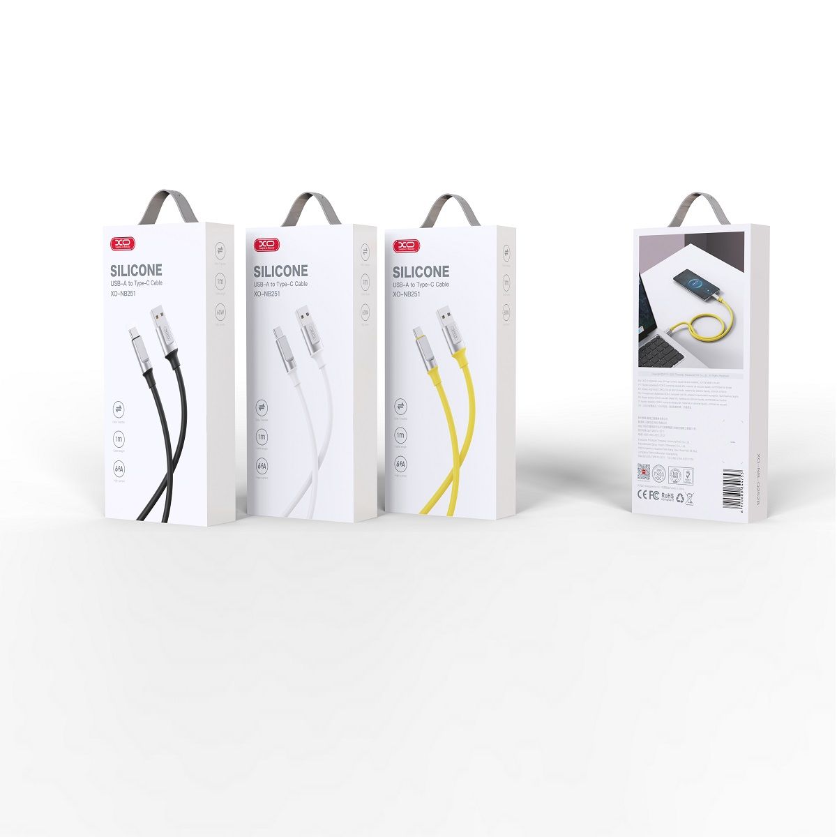 XO NB251 USB–USB-C kábel – 1 m, 6A – 6. kép