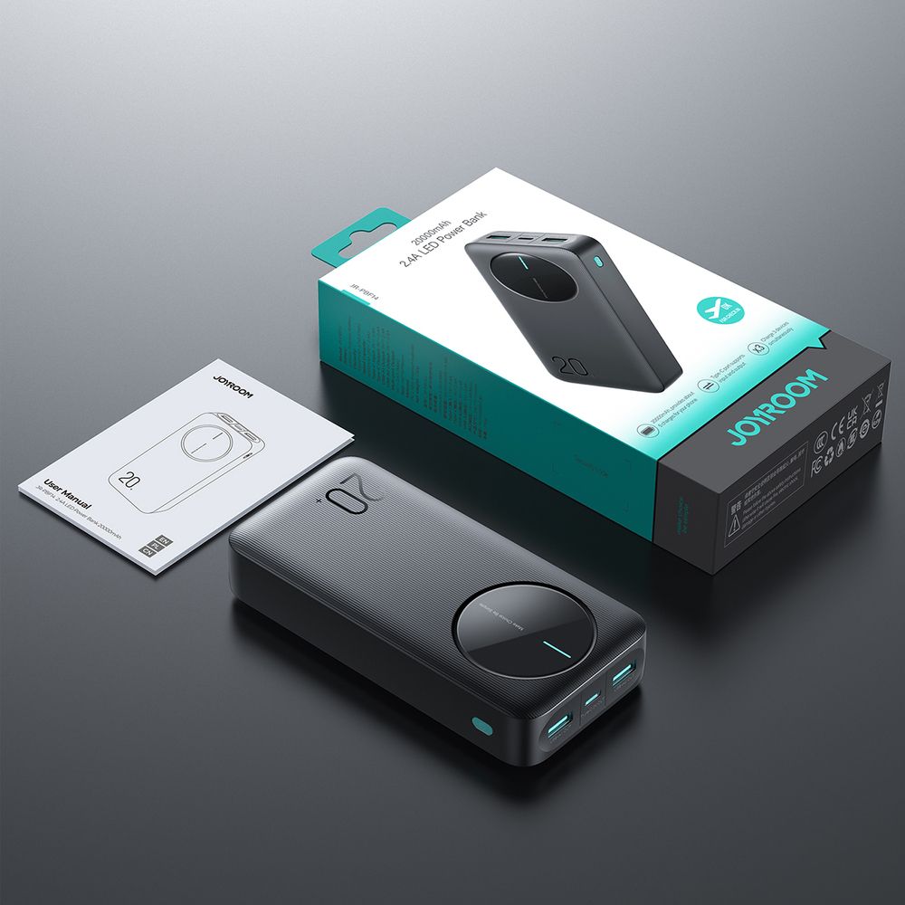 Joyroom JR-PBF14 Power Bank 20000 mAh – Kompakt külső akkumulátor 3 eszköz egyidejű töltéséhez – 7. kép