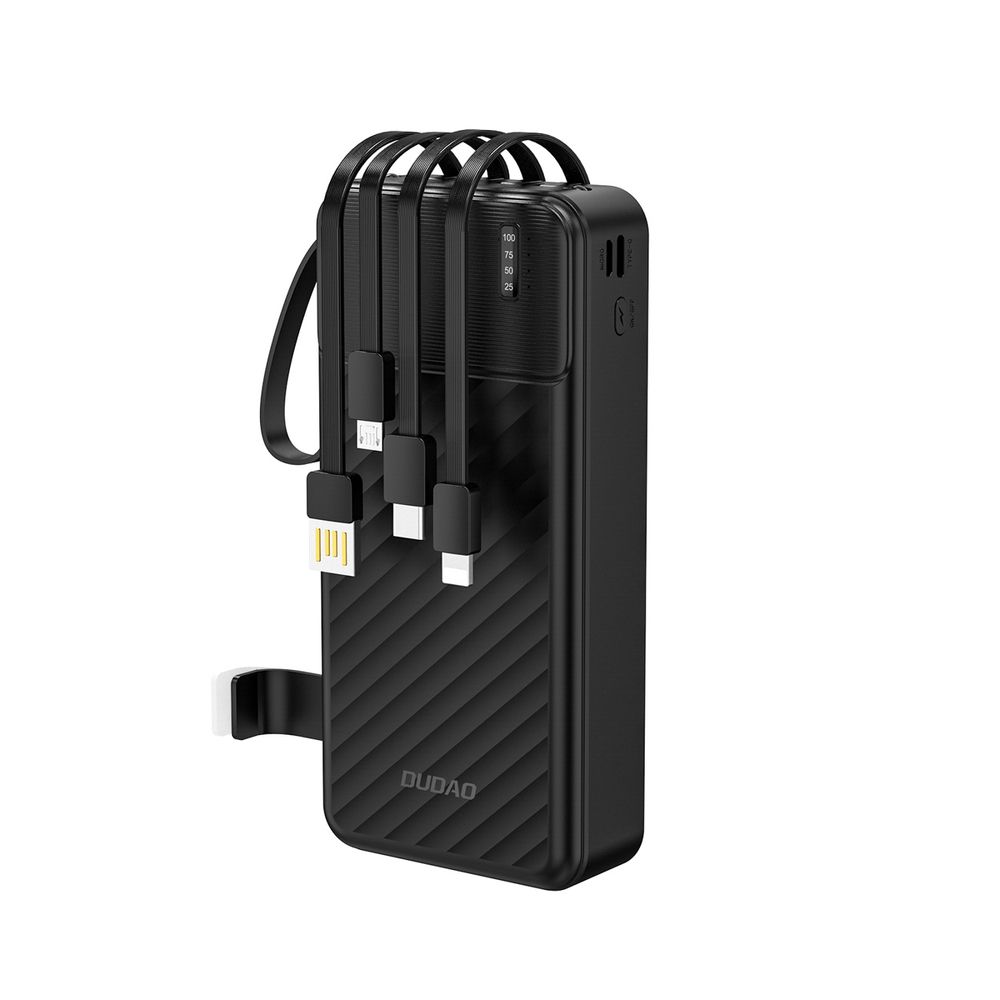 Dudao K11 Pro 20000mAh Powerbank, 10W, beépített kábelek (USB-C/Lightning/micro USB), LED kijelző, zseblámpa