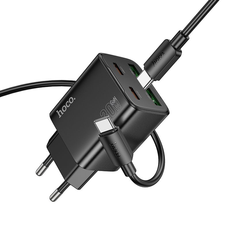 Hoco N56 30W gyorstöltő 4 porttal – 2× USB-C + 2× USB-A, PD, QC3.0, USB-C kábel mellékelve – 5. kép