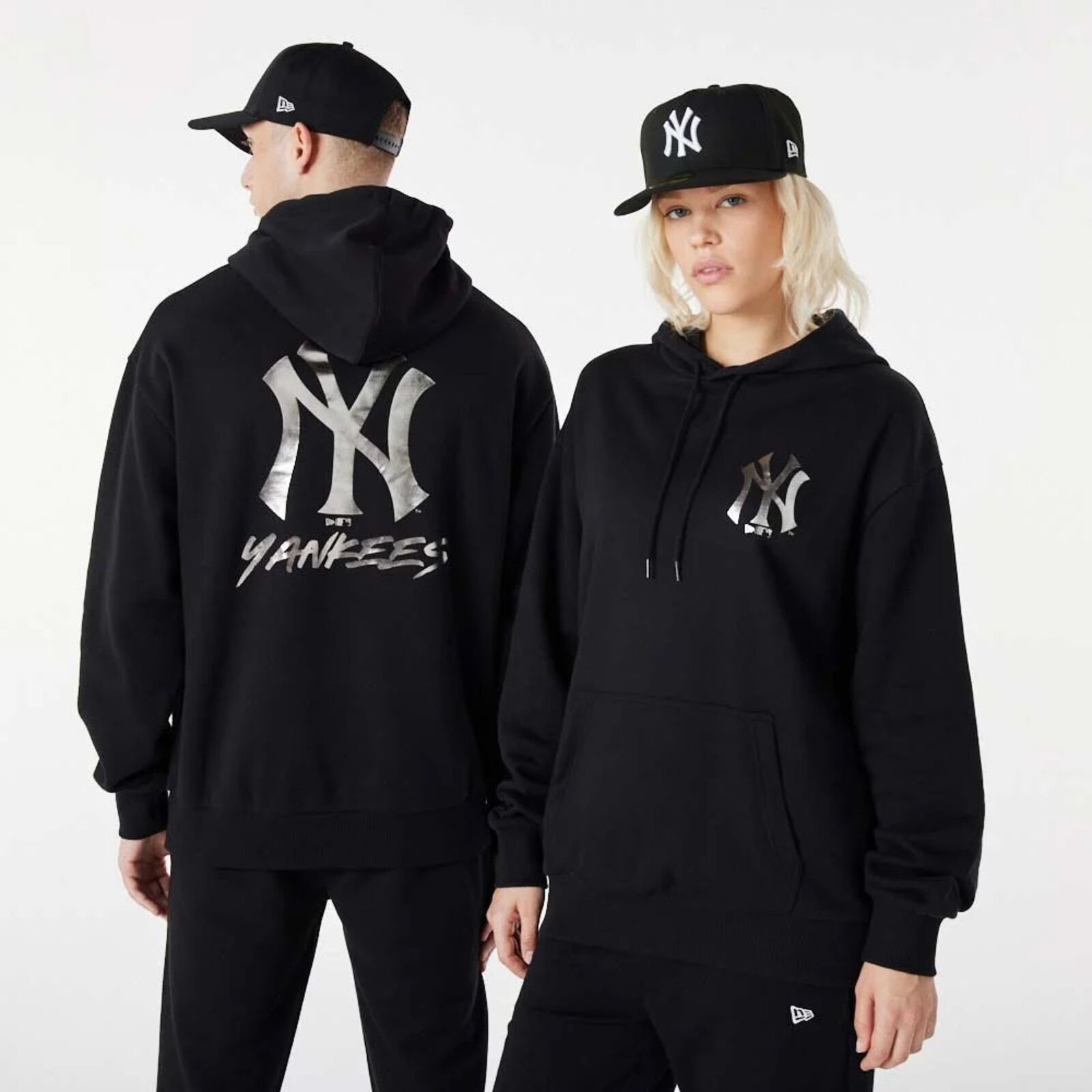 New Era Pulóver MLB BP METAL PO HOODY NEYYAN BLKMTS